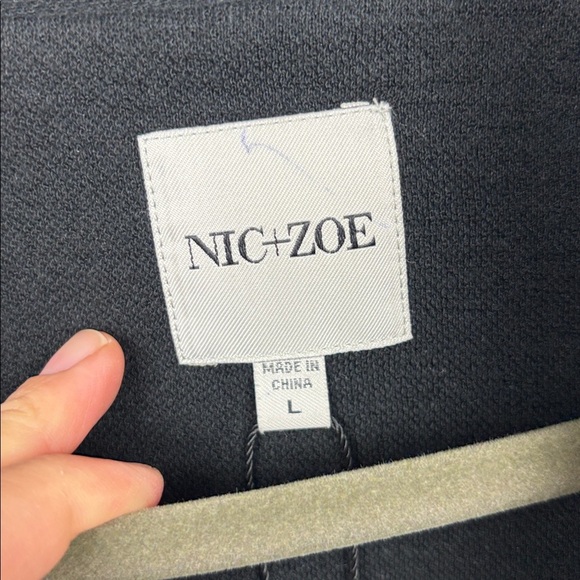 NWT Nic & Zoe Black Onyx Sweater Blazer One Button - L - Picture 5 of 10